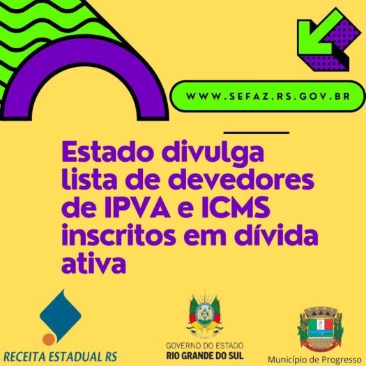  LISTA DE DEVEDORES INSCRITOS EM DÍVIDA ATIVA DE IPVA E ICMS 2025 